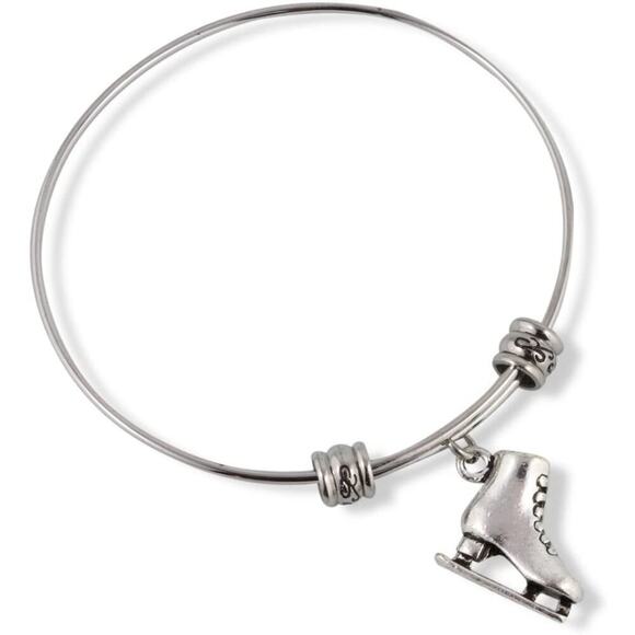 Ice Skate Skating Sport Bangle Bracelet Jewelry - Picture 1 of 4